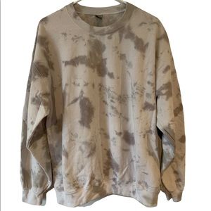 Bleach Tie Dye Gildan Adult Large L Sweatshirt Grey Boho retro comfort